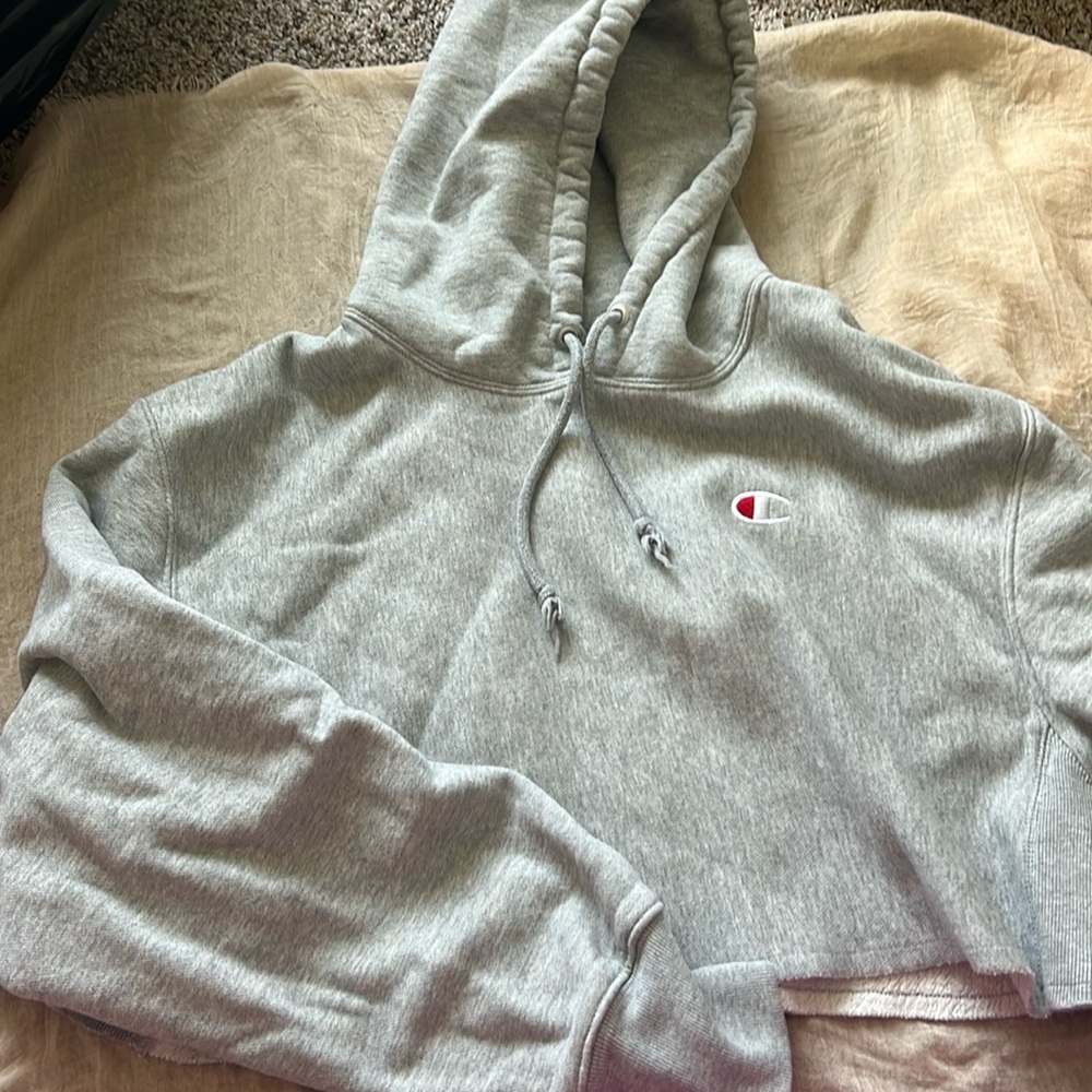Champion cropped grey sweatshirt